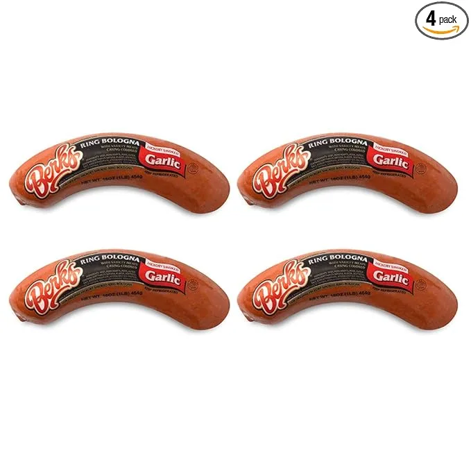 Berks Garlic Ring Bologna Value Pack, 16 oz. per Individually-packed Piece (Pack of 4)